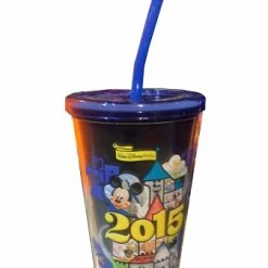 Budget 🎁 Disney Tumbler With Straw - 2015 Mickey Mouse - Walt Disney World 🔔