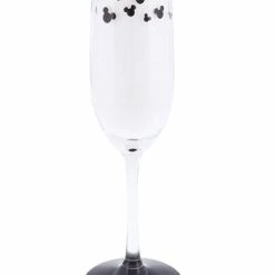 Promo ✨ Disney Champagne Flute Glass - Mickey Mouse Icons - Stemmed Black 👏
