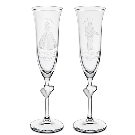 Best Sale ⭐ Disney Glass Flute Set - Personalizable Cinderella And Prince Charming By Arribas -- 2-Pc. 😍 1 Best Sale ⭐ Disney Glass Flute Set - Personalizable Cinderella And Prince Charming By Arribas -- 2-Pc. 😍