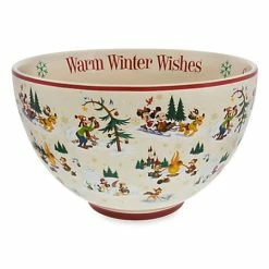 Brand new 🔔 Disney Serving Bowl - Happy Holidays - Santa Mickey Mouse & Friends ✔️