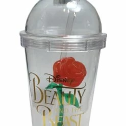 Brand new 🔔 Disney Tumbler With Straw - Beauty And The Beast - Enchanted Rose 😀